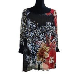 [Additions by Chico's] Sheer Off the Shoulder Blouse